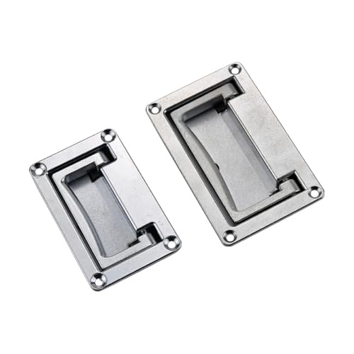 Zinc Alloy Embedded Folding Door Handles for Industrial Equipment Boxes and Electrical Cabinets Design 1Pcs(Sand Blast84mm)