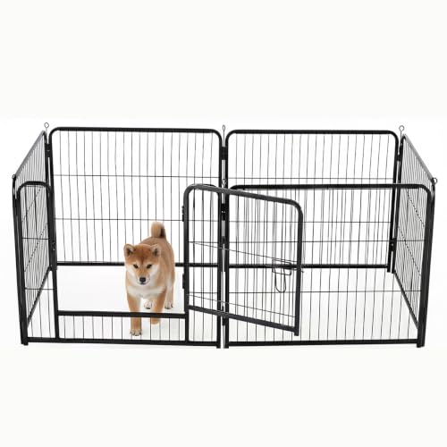 Image of NEWBULIG Dog Playpen 6 Panels 24 Inch Indoor Outdoor Metal Dog Fence Pen