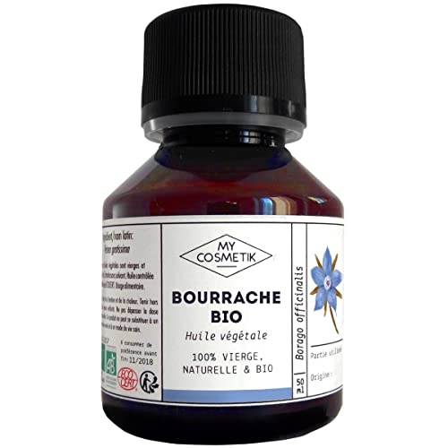 MyCosmetik - Huile végétale de Bourrache - BIO AB Issue de l'agriculture Biologique - 100% pure et naturelle - Fabriqué en France - Soins anti-âge et...
