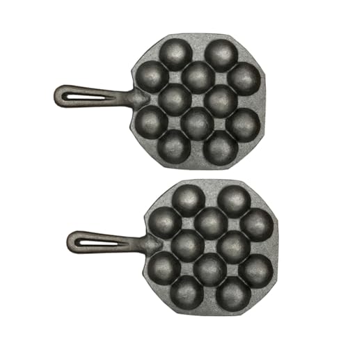 KICHOUSE 2個たこ焼き器 丸子成形型 ノンスティック鉄鋳物製 家用オクタパス