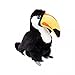 PMS Peluche toucan couleur noire, 21 cm, texture douce, Ramphastidae