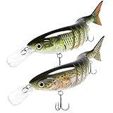 TRUSCEND バス トラウト用釣りルアー マルチジョイント スイムベイト スローシンキング バイオニック スイミング ルアー 淡水 海水 リアルな釣りルアーキット