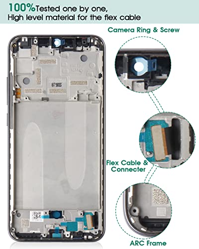Écran LCD Xiaomi Mi A3 noir avec cadre d'installation sans fonction empreinte