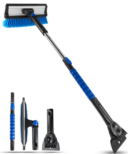 Auccutro 39.5" Snow Brush with Ice Scraper & Squeegee for Car Windshield
