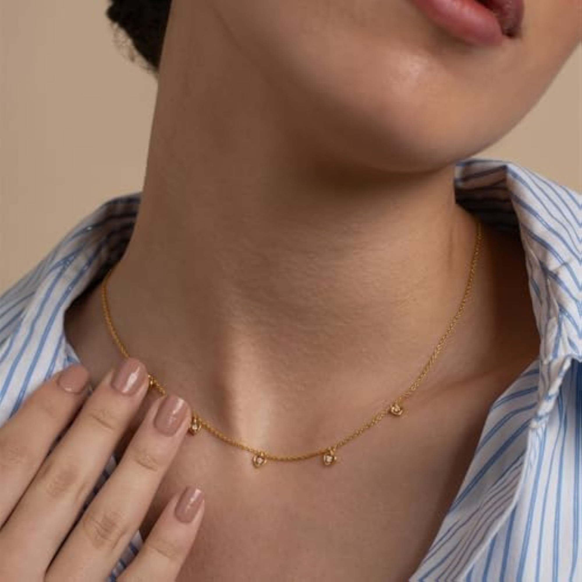 Women's Mini Hearts 925 Sterling Silver Necklace