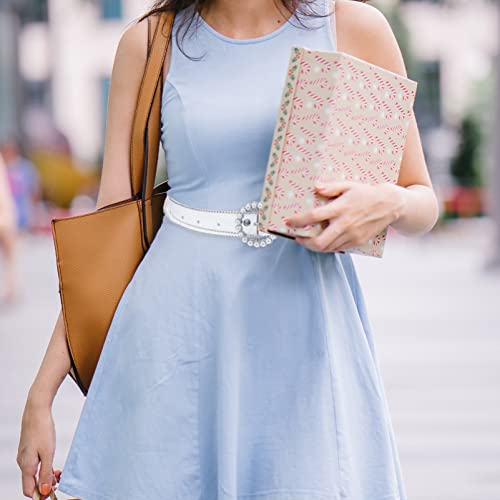 TENDYCOCO Clear Belts for Women Waist Belt for Women Waist Belts Faux Pearl Beaded Buckle Jelly Belt Belt for Dress Jeans2