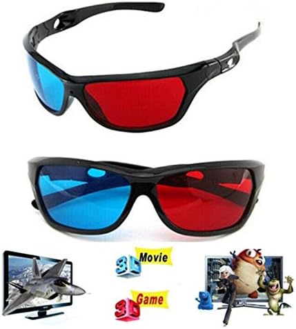 2 Pack 3D Glasses for TV Cyan Red Blue 3 Dimensional Glasses for Anaglyph Stereoscopic Movie Comic Book Photo Projector Computer Screen Game DVD Film Television Home Theater