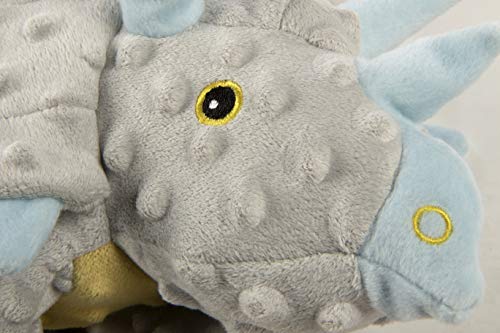 Image of goDog Dinos Frills Squeaky Plush Dog Toy, Chew Guard Technology - Gray, Extra Large