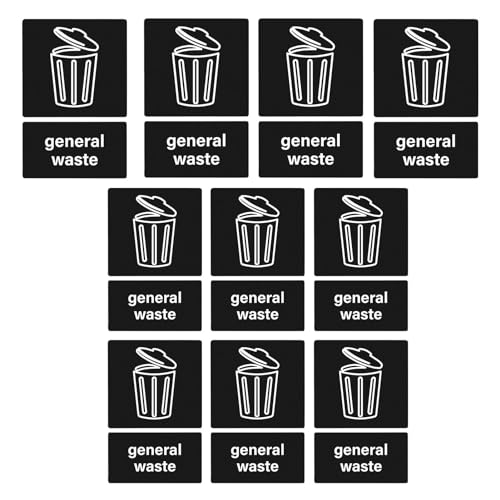 Adhesivo para cubo de basura, adhesivo de reciclaje para cubo de basura, letrero adhesivo para una identificación rápida, letrero elegante con símbolo para decorar cubos de basura y cubos de basura