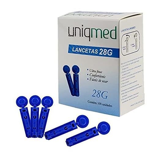 Lancetas Universal Glicose Uniqmed 28g Com 100 Unidades