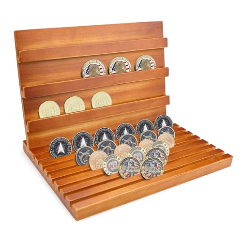 Soporte de madera para monedas, 11 niveles, capacidad para 80 monedas miniatura 1