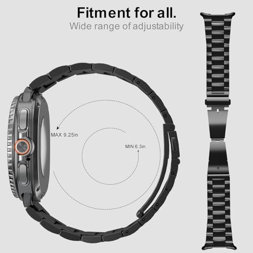 Image of SPGUARD Metal Band for Samsung Galaxy Watch 9 /8 40mm /44mm /8 Classic 46mm | Stainless Steel, No Gap Design, Business & Casual Style, for Wrist 6.3 inch-9.25 inch,Strap for Men Women, Not for Other Models