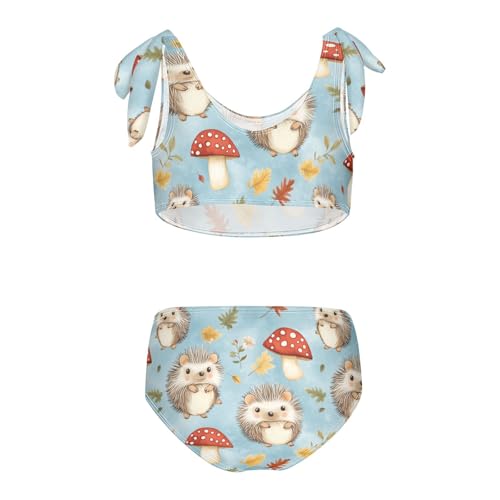 Wusikd Cute Hedgehogs Girls Swimsuits Two Piece Mushroom Swimwear Bikini Set for for Girls Size 3T2