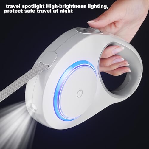 Laisse rétractable pour chien avec lampe LED intégrée et corde télescopique durable - 8