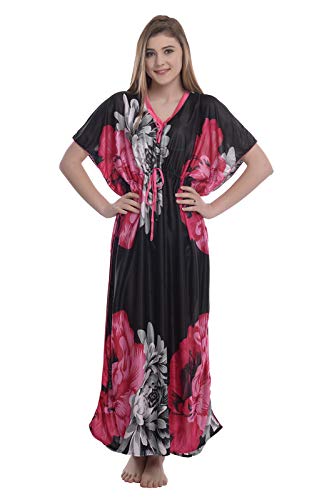 Buy FNK Style Satin Floral Print Sexy Kaftan Night Dress for Women Sleep  Wear Night u0026 Honeymoon Pink at Amazon.in