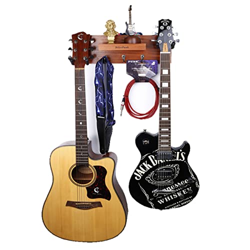 Gancho LED Para Colgar Guitarra En Pared - Soporte Ajustable, Luces RGB Con Mando, Para Guitarra, Bajo, Ukelele