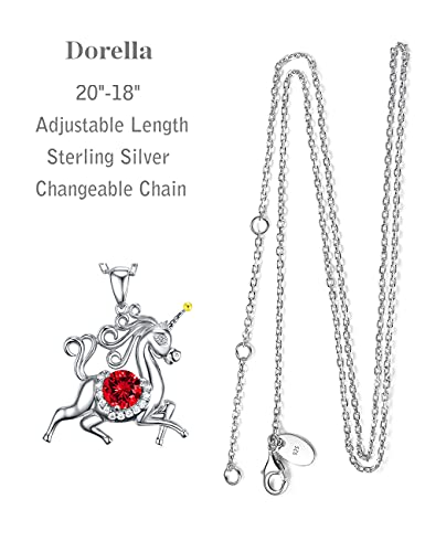 Sterling Silver Unicorn Necklace Garnet Pendant Jewelry For Girls Birthday Gifts For Daughter Animal Necklace #TOP5