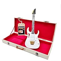 mini guitar Steve Vai ibanez JEM7V model replica + hard case box miniature 1:4 scale miniature guitar with collectible case gadget rock memorabilia SCULPTURE Music Legends Collection