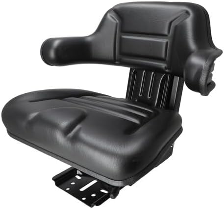 Seat Assembly - Grammer Style Vinyl Black fits John Deere 1020 2020 2030 2040 2355 2555 TY24763 TY24764 fits Massey Ferguson 1672345M91 3901773M91 fits Ford D9NN400DB12B fits Kubota fits FIAT 5161727