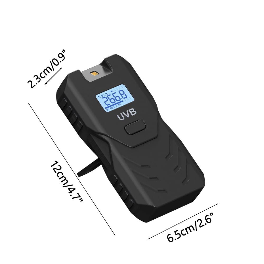 Detektor UVB dla gadów, miernik natężenia światła z wyświetlaczem LCD, czujnik promieniowania UV do terrarium, do pomiaru długości fali od 280 do 320 nm, jaszczurka, żółw i rośliny