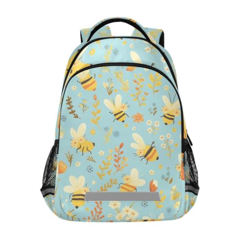 Cartable sac à dos bleu abeille pour les sorties de classe et le voyage