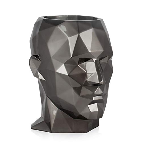 Vase tête d'homme à facettes en céramique sculptée haut de gamme pour bureau
