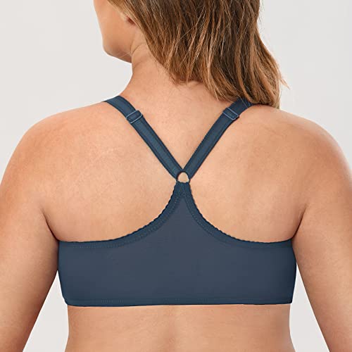 Image of DELIMIRA Women's Front Closure Racerback Bras | Plus Size, Full Coverage, Lace, Underwire, No Padding Unlined