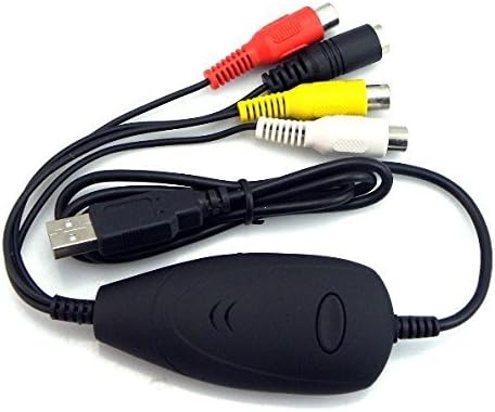 Ezcap 172 USB 2.0 Audio Video Capture Recorder Device VHS to DVD Maker Converter Adapter For VCR DVR VHS DVD TV Camcorder Game Box Videos to PC Work With Windows 10/8/7/Vista