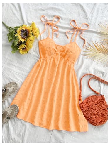 Image of SOLY HUX Women's Summer Cami Sun Dress A Line Tie Shoulder Y2k Cute Casual Short Mini Beach Babydoll Dresses