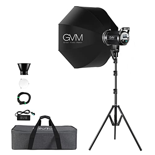 Image of Bi-Color LED Video Light, GVM 200W Photography Lighting with Bowens Mount, Continuous LED Lighting Dimmable 3200K-5600K, CRI97+, APP Control System, YouTube, Portrait Studio Lighting Kit with Softbox