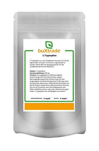500 g Tryptophan Pulver – Tryptophane | L-Tryptophan | Fitness | Sport | Schlaf | Buxtrade 0,5 kg