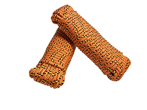 Seil 8 mm 20 m - Polypropylenseil PP, Festmacherleine, Allzweckseil, Strick, Gartenseil, Outdoor - Bruchlast: 700kg, 20m x 8mm - Orange / Gelb / Schwarz Cover