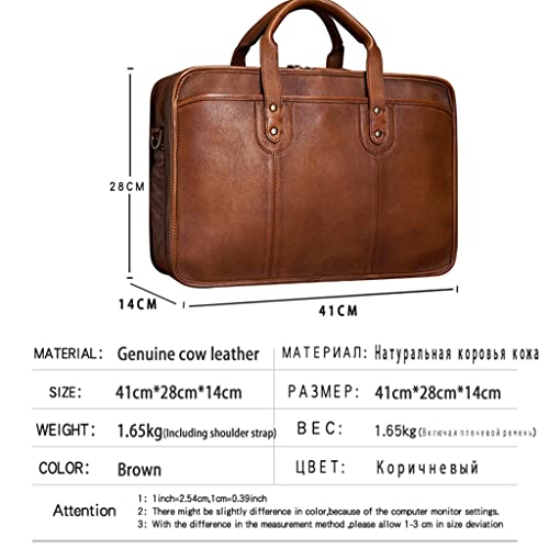 Briefcase Men Vintage Man Handbag Travel Bag Shoulder Handmade Genuine Leather Brown Laptop Businessv2