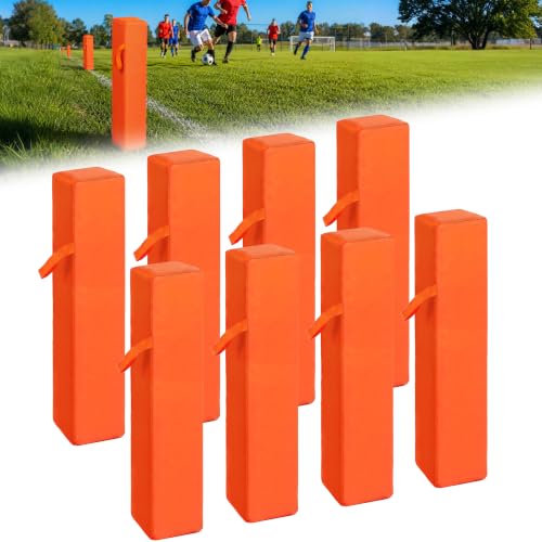 Joewuzun Football Pylons Football Field Markers End Zone Markers Sand Weighted Anchorless Football...