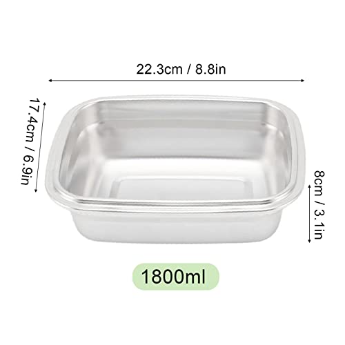 Bento Box, Large Capacity Stackable Fresh Keeping Reusable Bento Lunch Container For Office (1800Ml) #TOP5