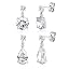 White-2 Pairs-Round/Teardrop
