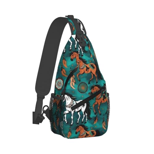 Mochila tipo sling con patrón de rayas para senderismo miniatura 2