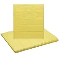 HARFINGTON 10pcs 3D Brick Effect Wall Panels 14.5 Sq Ft Coverage Peel and Stick Brick Wall Tile, 13.8"x15.2" Waterproof Brick Design Wallpaper Backsplash, Yellow