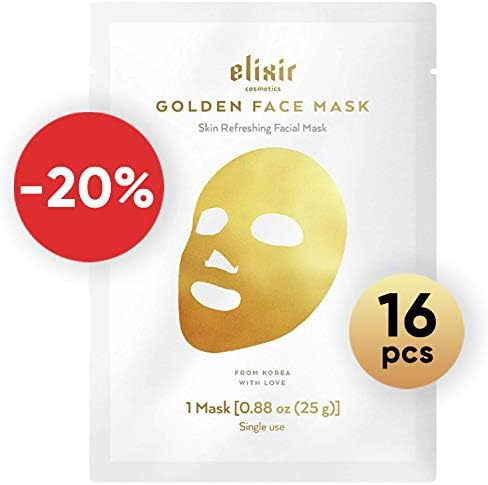 24K Gold Facial Masks for Women Skin Care Anti Aging - Collagen Moisturizing Sheet Mask for Sensitive Skin - Brightening Korean Face Mask - Hydrating Mask to Reduce Fine Lines & Wrinkles