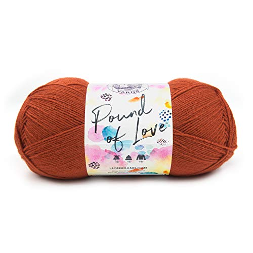 Image of Lion Brand Yarn 550-132 Pound of Love Yarn, Pumpkin Spice | Large Skein Everyday Basic 100% Acrylic Worsted Weight Knit Fiber for Baby Blankets, Classic Afghans, Sweaters, Scarf Sets
