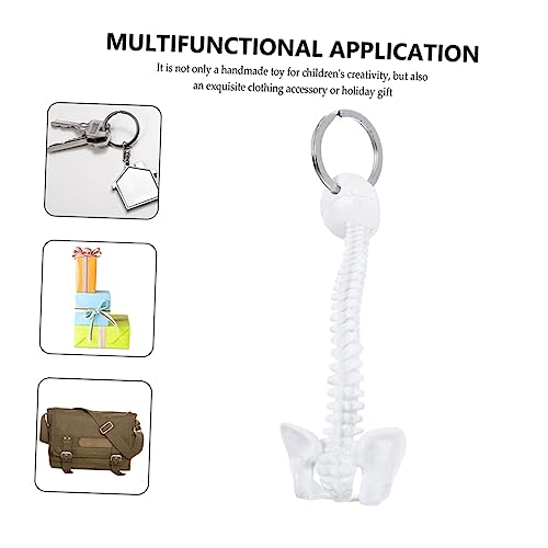 Image of Mini Spine Keychain 4.52In Small Human Vertebral Column Model Metal Skeleton Keyring Science Education Accessory for Men Unique Anatomy Gift