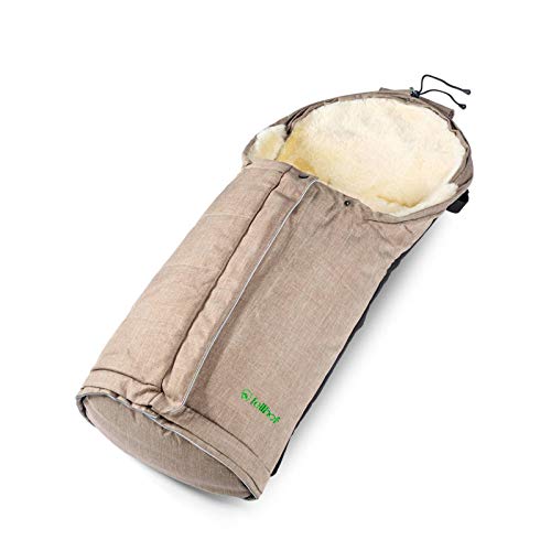 Chancelière Sölden en peau d'agneau beige réglable La Fourrure 108708 pour bébé