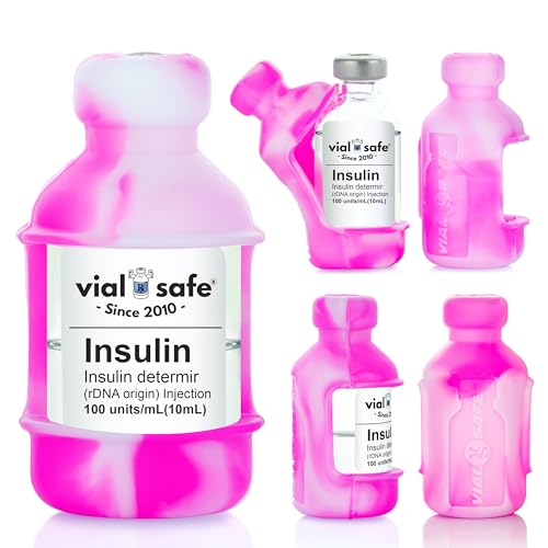 VIAL SAFE | Insulin Vial Protector Case | Secure Insulin Bottle Protector & Cover for 10mL Vials | Fits Humalog Humulin NovoLog NovoRapid Novolin | 2-Pack | Tie Dye Pink