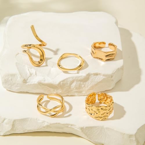 Image of Shining Diva Fashion Combo Set Gold and Silver Plated Rings for Women and Girls Stylish