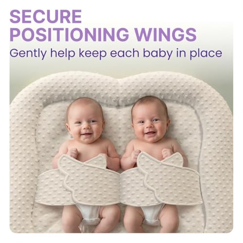Image of Twins Baby Play Mats for Floor Activity Gym - 5-in-1 Support Cushion Baby Play Mat Tummy Time Mat for Supervised Bonding with Arch, Plush Toys, Flashcards & Developmental Book - Grey