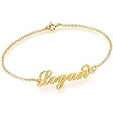 pulsera con nombre oro 💖Selección de regalos: esta pulsera con nombre personalizada viene con una delicada caja de regalo lista para dar o recibir. Un maravilloso regalo para usted, su amante, sus amigos, su familia o cualquier otra persona que se preocupe por cumpleaños, Navidad, compromisos, fiestas de graduación, bodas, Día de la Madre, regalos de San Valentín o eventos especiales.