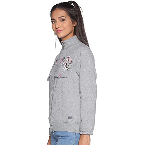 Image of Campus Sutra Cotton Women High Neck Sweatshirt