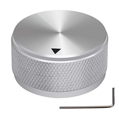 Mxuteuk Silver Aluminum Alloy Potentiometer Control Knob Volume Audio Electric Guitar Bass Screw Type 34 X 17Mm (D*H) Knob-03-34Sr #TOP14