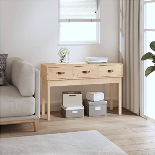 ZQQLVOO Mesa consola 114 x 40 x 75 cm madera maciza de pino, mesa de consola, mesa de consola, mesa de pasillo, mesa de entrada, aparador, mesa auxiliar para entrada y pasillo