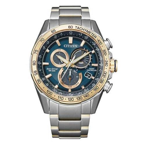 Citizen Men's Eco-Drive PCAT Blue Dial Two-Tone Watch | 43mm | CB5916-59L